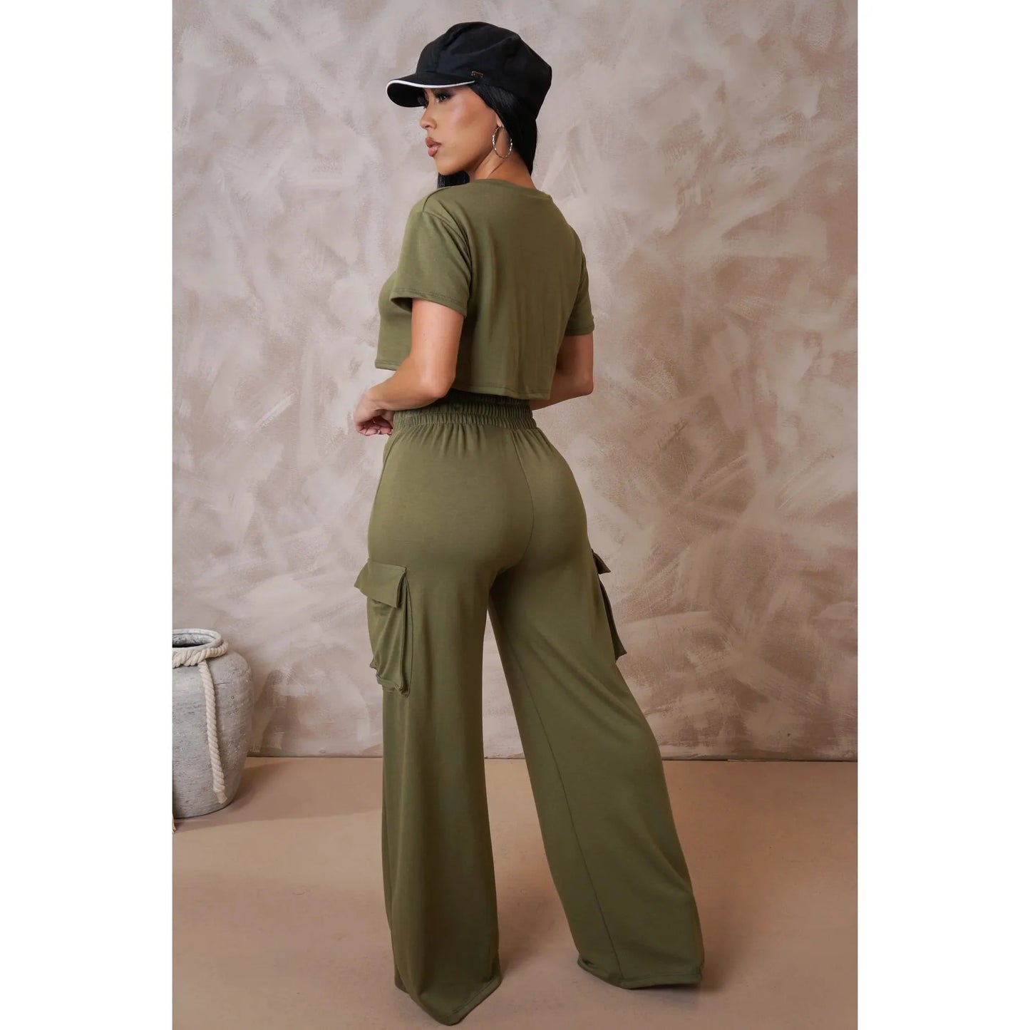 Vibes Pants set- Bottom New Olive Basic