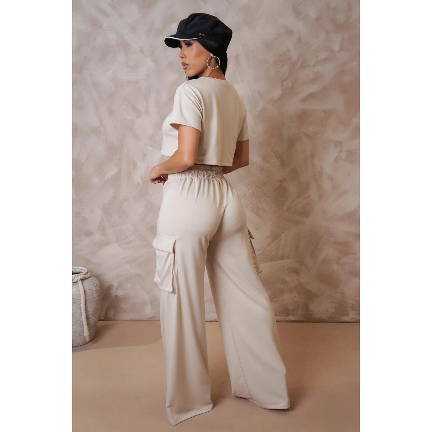 Vibes Pants Set- Bottom New Beige Basic