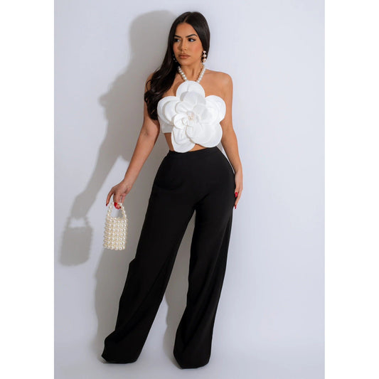 Flower lady Pants Set- New lux vac - London Glam Boutique