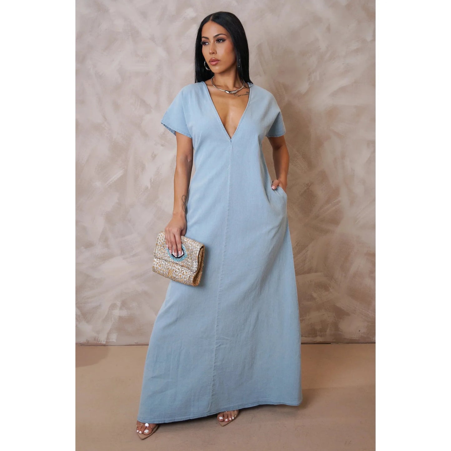 Jean Maxi Dress-New