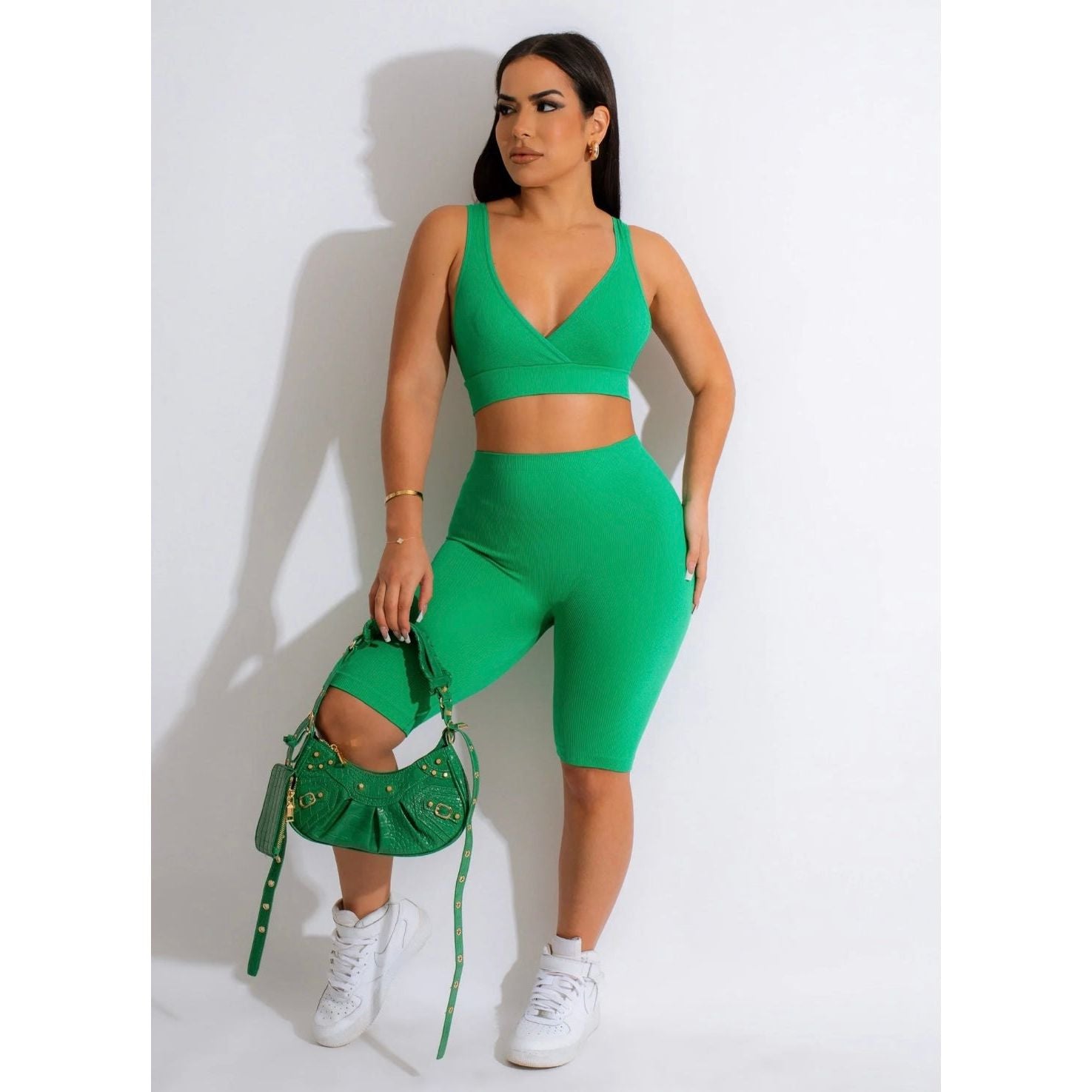 Roma Shorts Set-Green Sale - London Glam Boutique