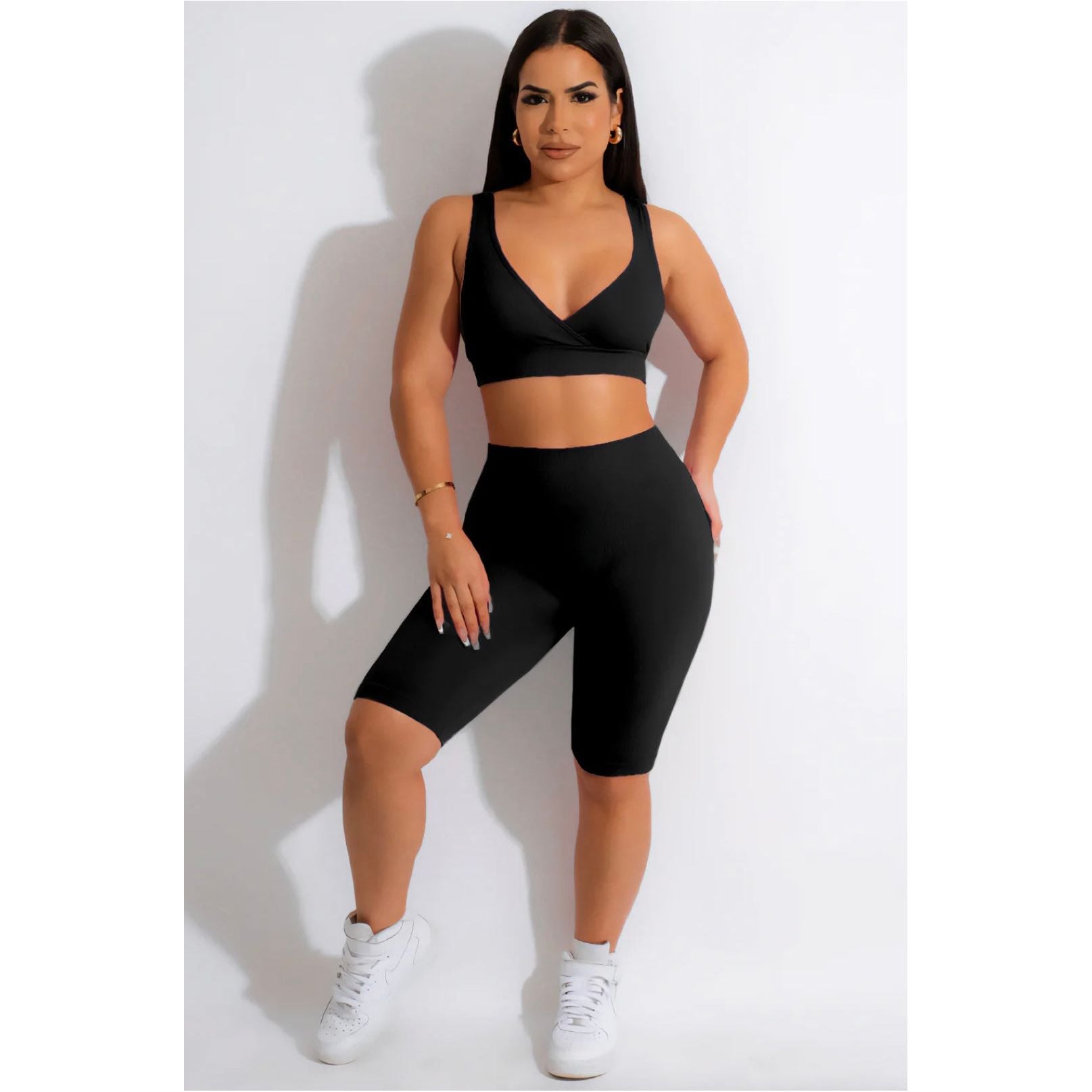 Roma Shorts Set-Black Sale - London Glam Boutique