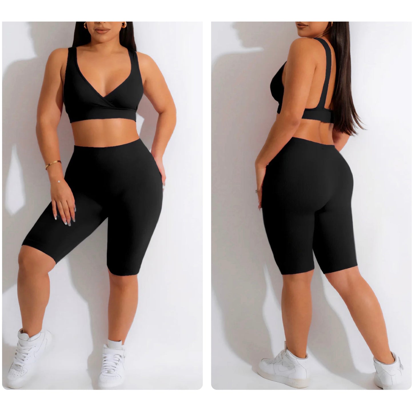 Roma Shorts Set-Black Sale - londonglamboutique