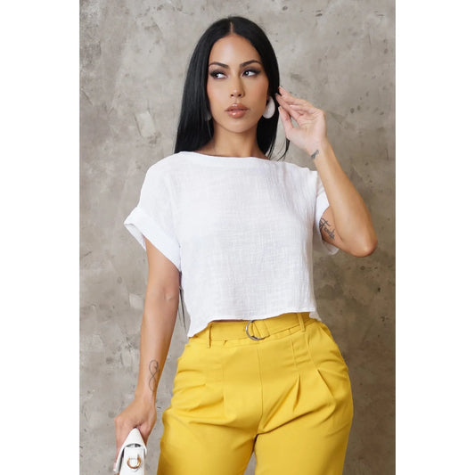 Chic Top- New Spring ( White) - London Glam Boutique