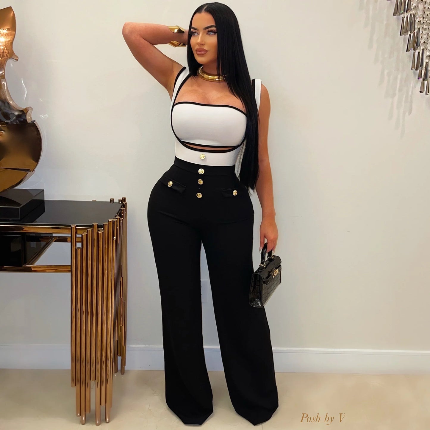 Paris Jumpsuit- New Black - London Glam Boutique