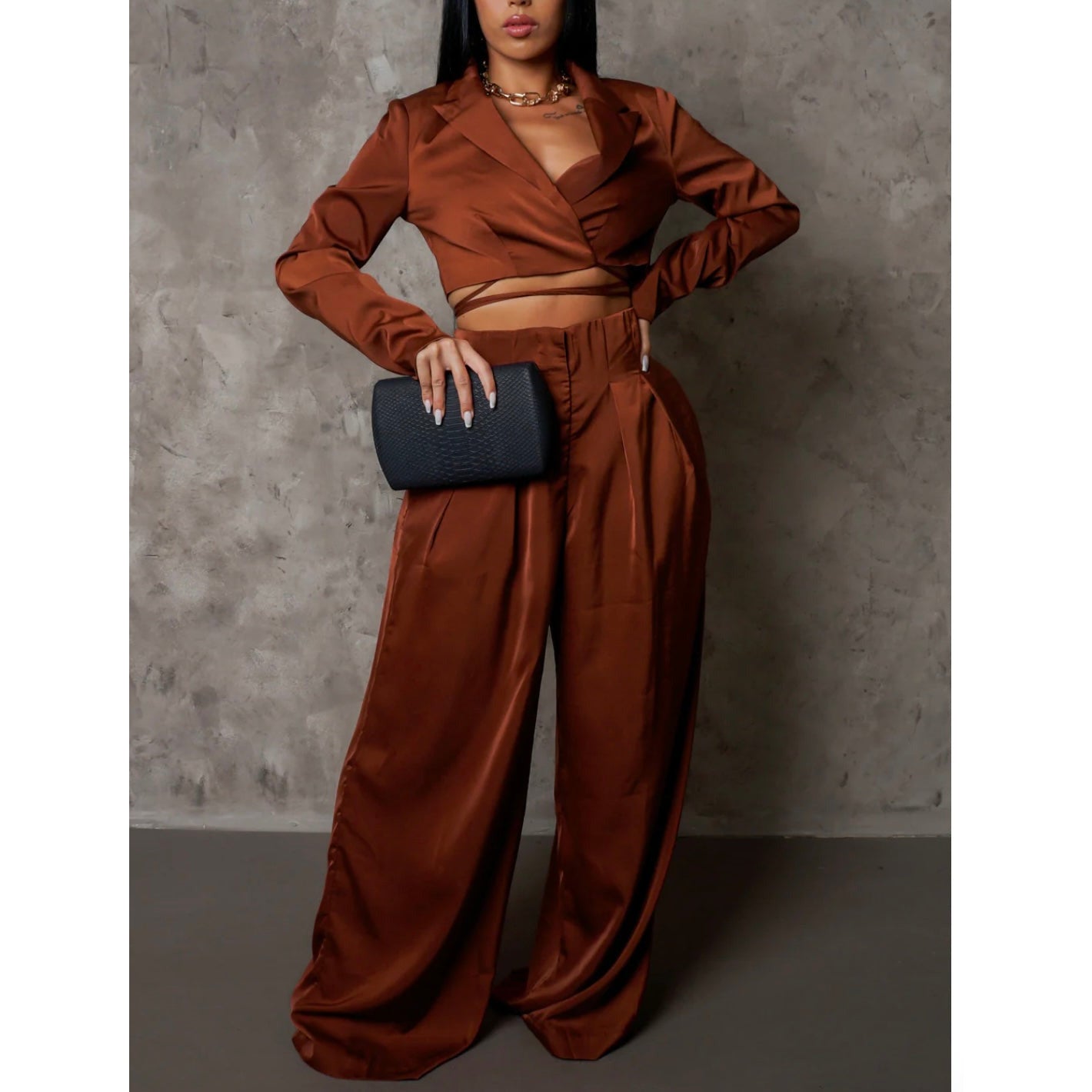 Georgia two piece pants set Lux-new - londonglamboutique