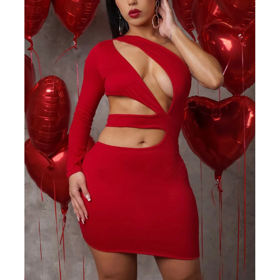 Lady in Red Dress Sexy- Mini - londonglamboutique