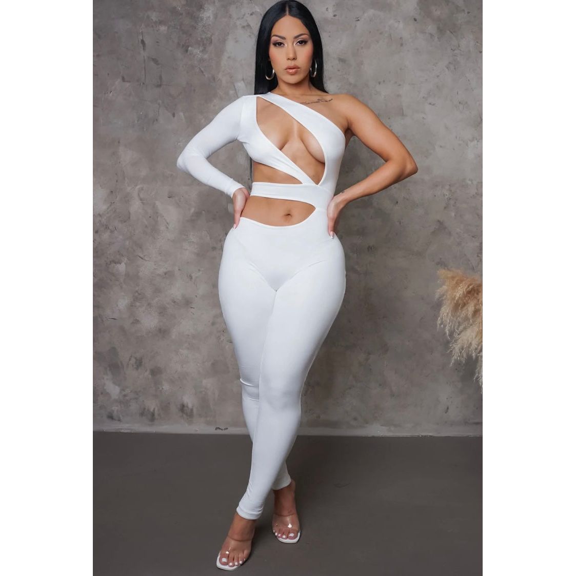 Abby Jumpsuit white Sexy - London Glam Boutique