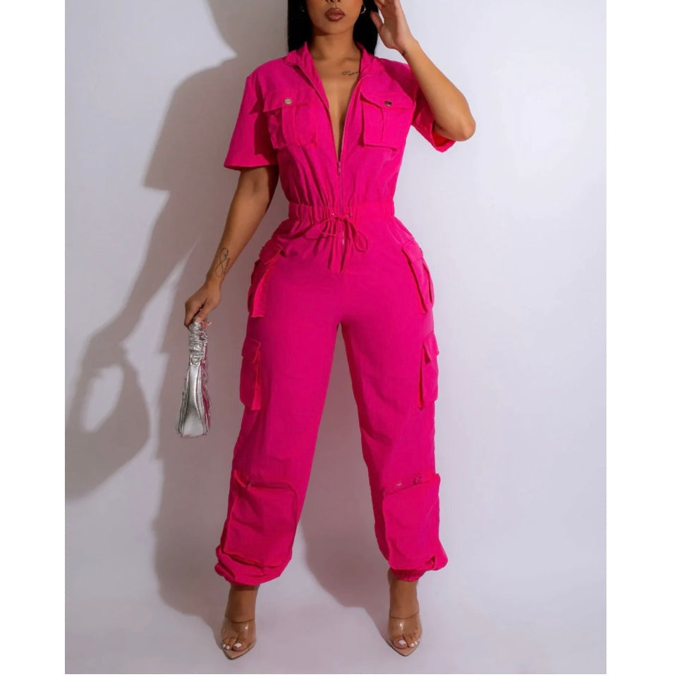 Liza pink jumpsuit-New - londonglamboutique