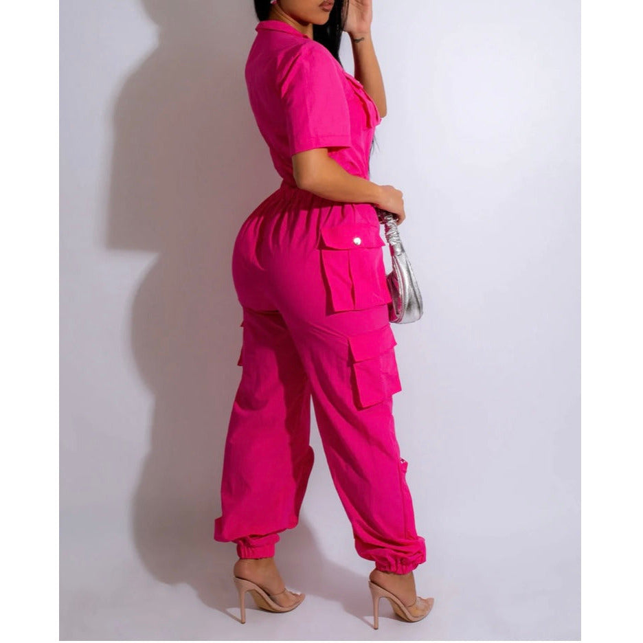 Liza pink jumpsuit-New - londonglamboutique