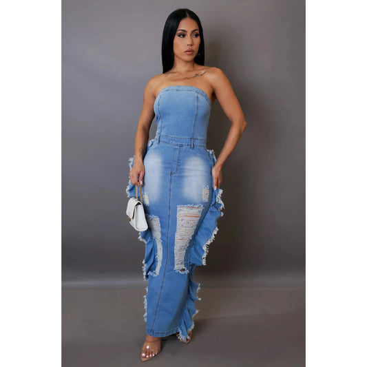 The Jeans Dress Maxi- New