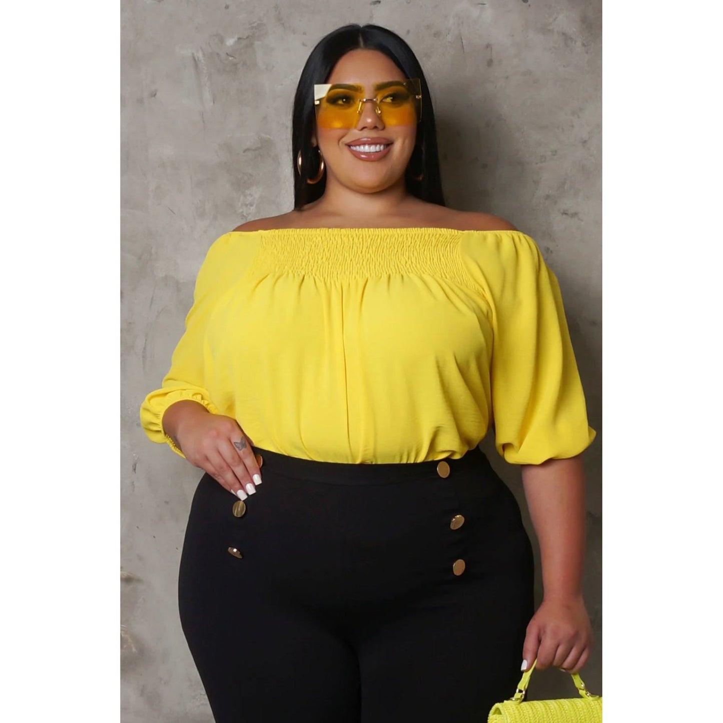 Canary Shirt-Curvy - London Glam Boutique