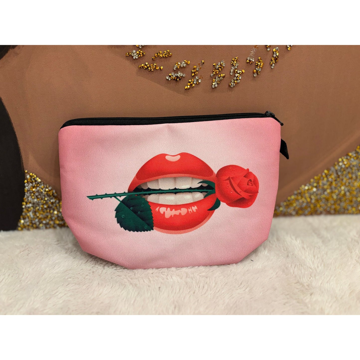 On the go Makeup Bag- Rose