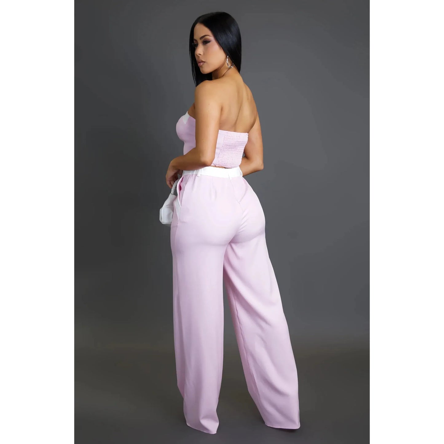 Claire Pants Set Pink- New Val