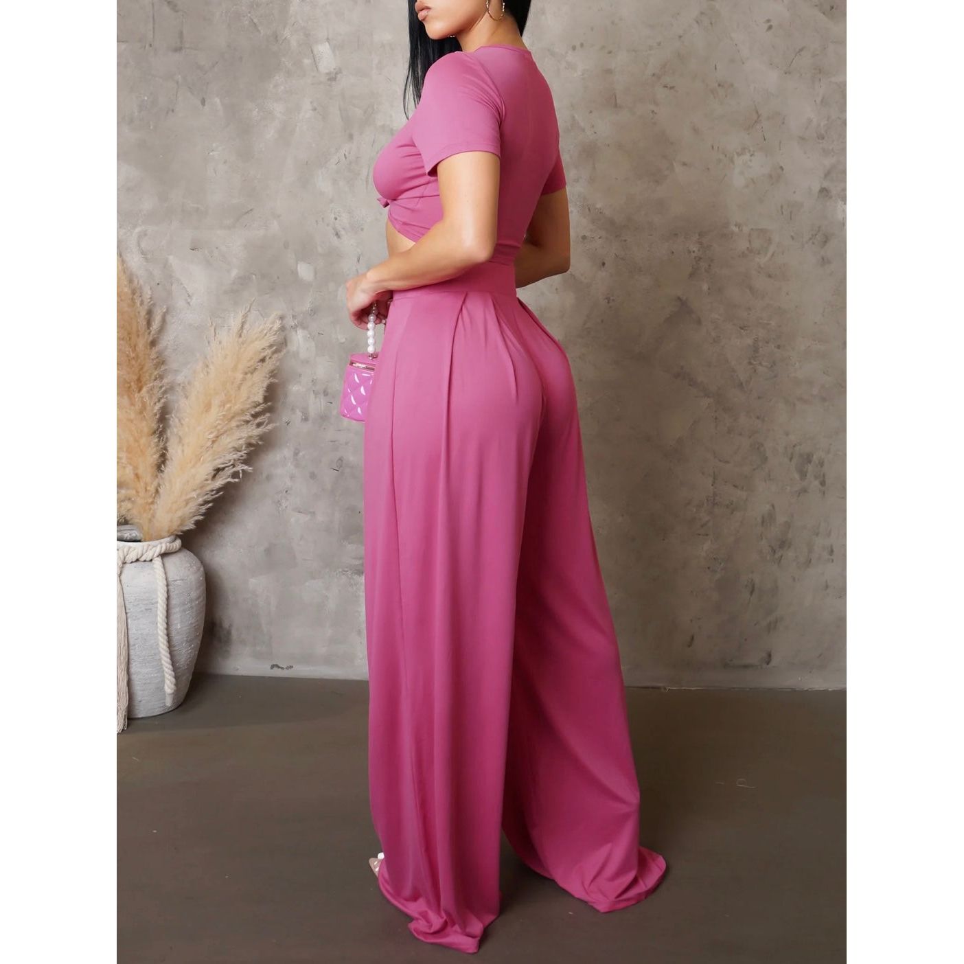 Becky pants set-New (pink) - London Glam Boutique