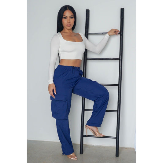 Carmen Pants-New (Blue) Bottom - London Glam Boutique