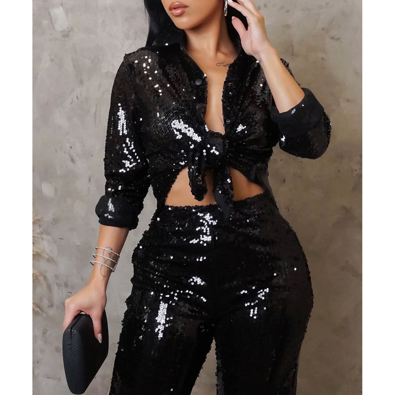 Snow White Top- Black New - London Glam Boutique