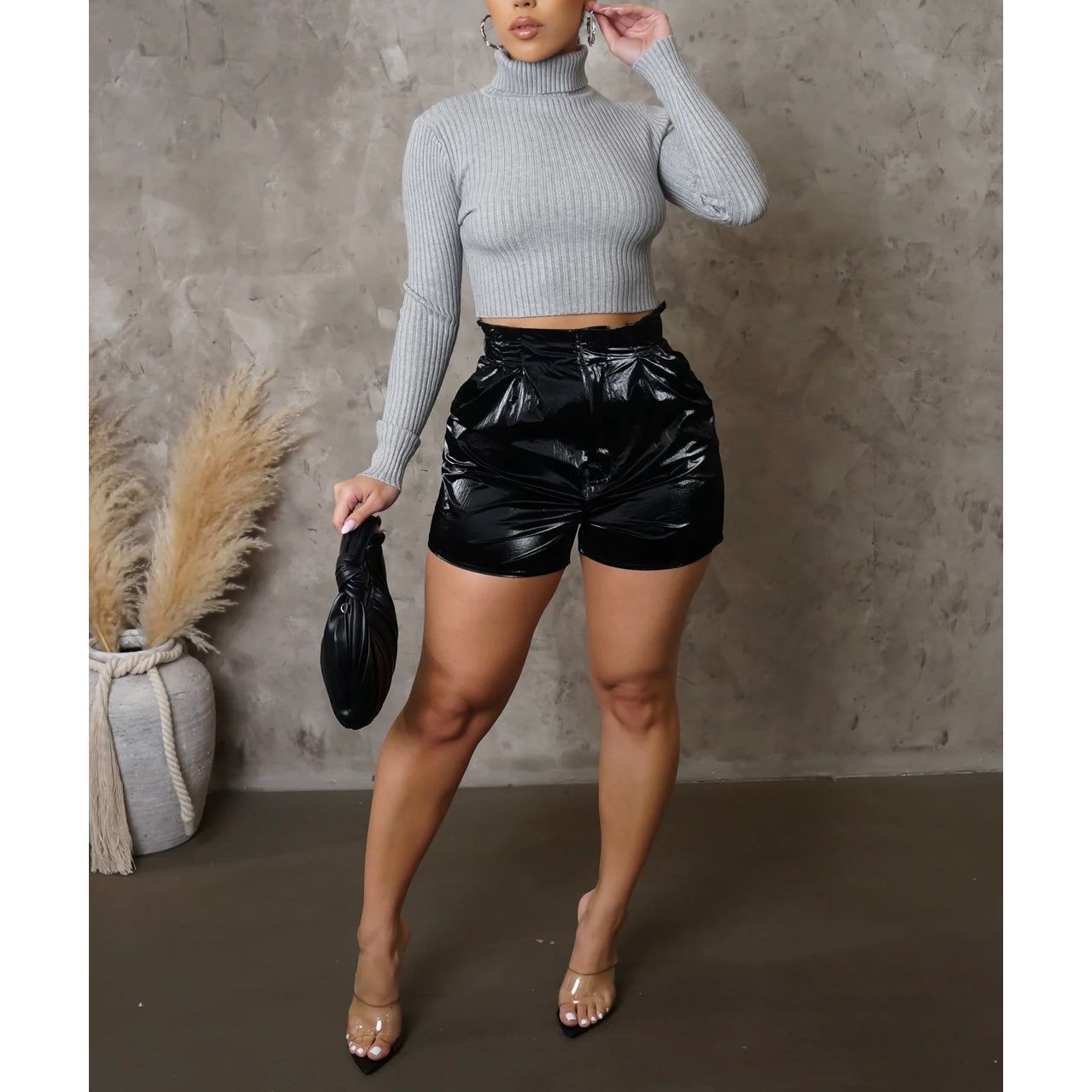 Vanessa Shorts- Bottom New (Black) - London Glam Boutique