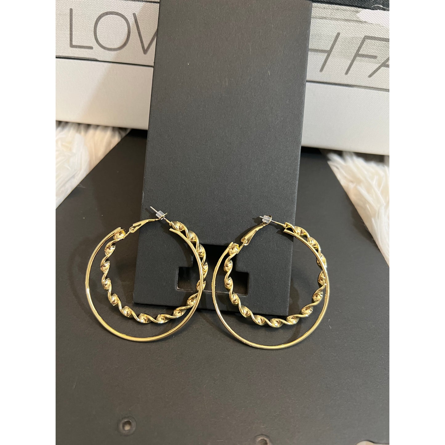 Dom gold earrings-accessories - londonglamboutique