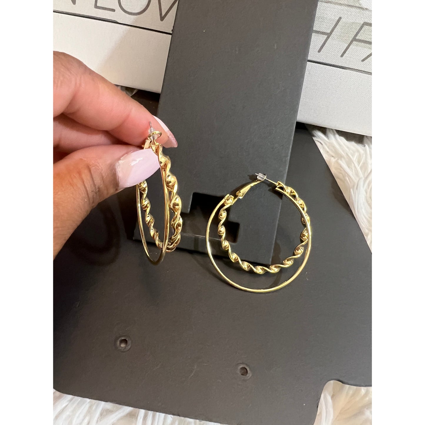 Dom gold earrings-accessories - londonglamboutique